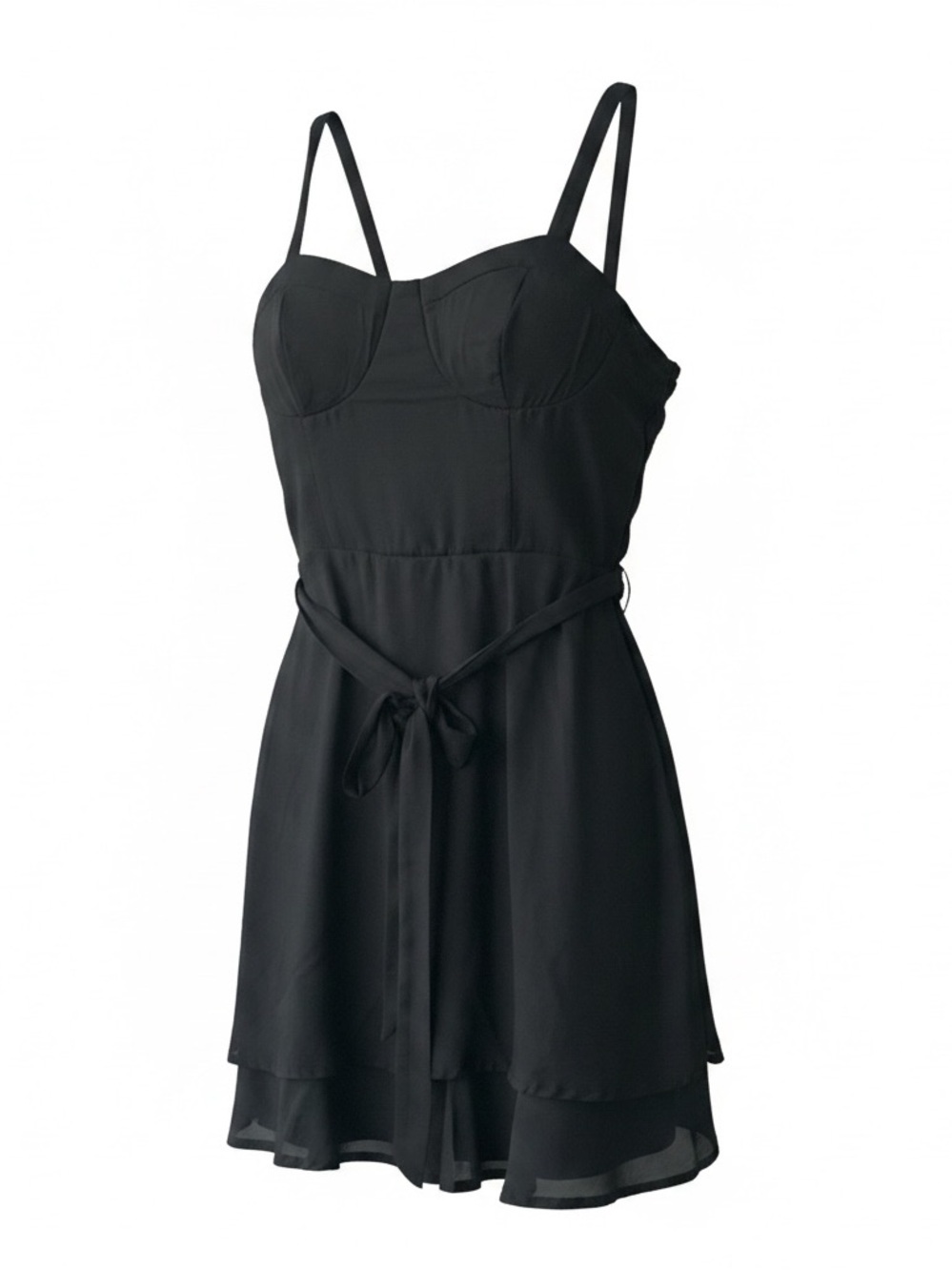 Lily Rose Black Spaghetti Strap Mini Dress